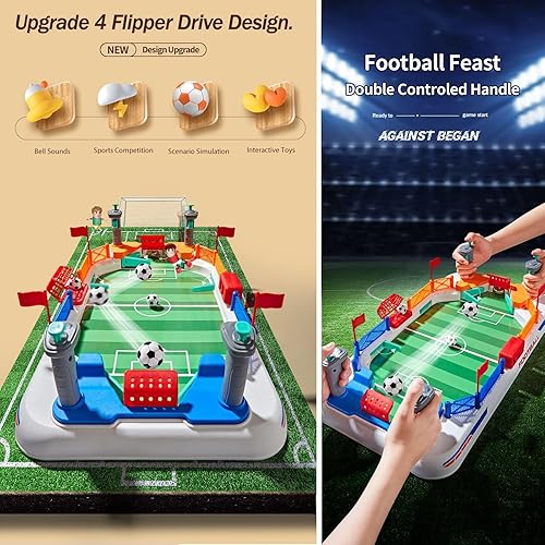Miniatura 3 de Mini juego de mesa de fútbol para niños juguetes de mesa de futbolín para niños de 3, 4, 5, 6, 7, 8 a 12 años, juego deportivo interactivo de