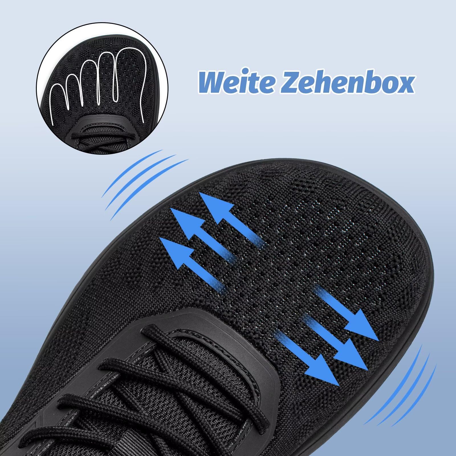 HOBIBEAR Unisex Barfußschuhe Schuhe Breite Barfuss Damen Herren Minimalistische Outdoor Trail Running