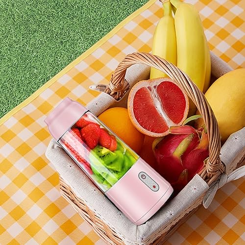 Miniatura 5 de Licuadora portátil para batidos y batidos, exprimidor con 4 cuchillas, inalámbrico, 11 onzas, USB, batidora de mano para deportes, viajes y