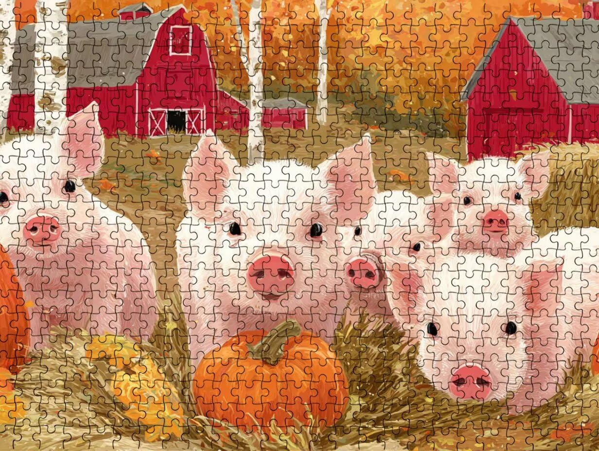 Puzzle per Adulti 6000, Suino Zucca, legno Classico Puzzles LDYQS6-705