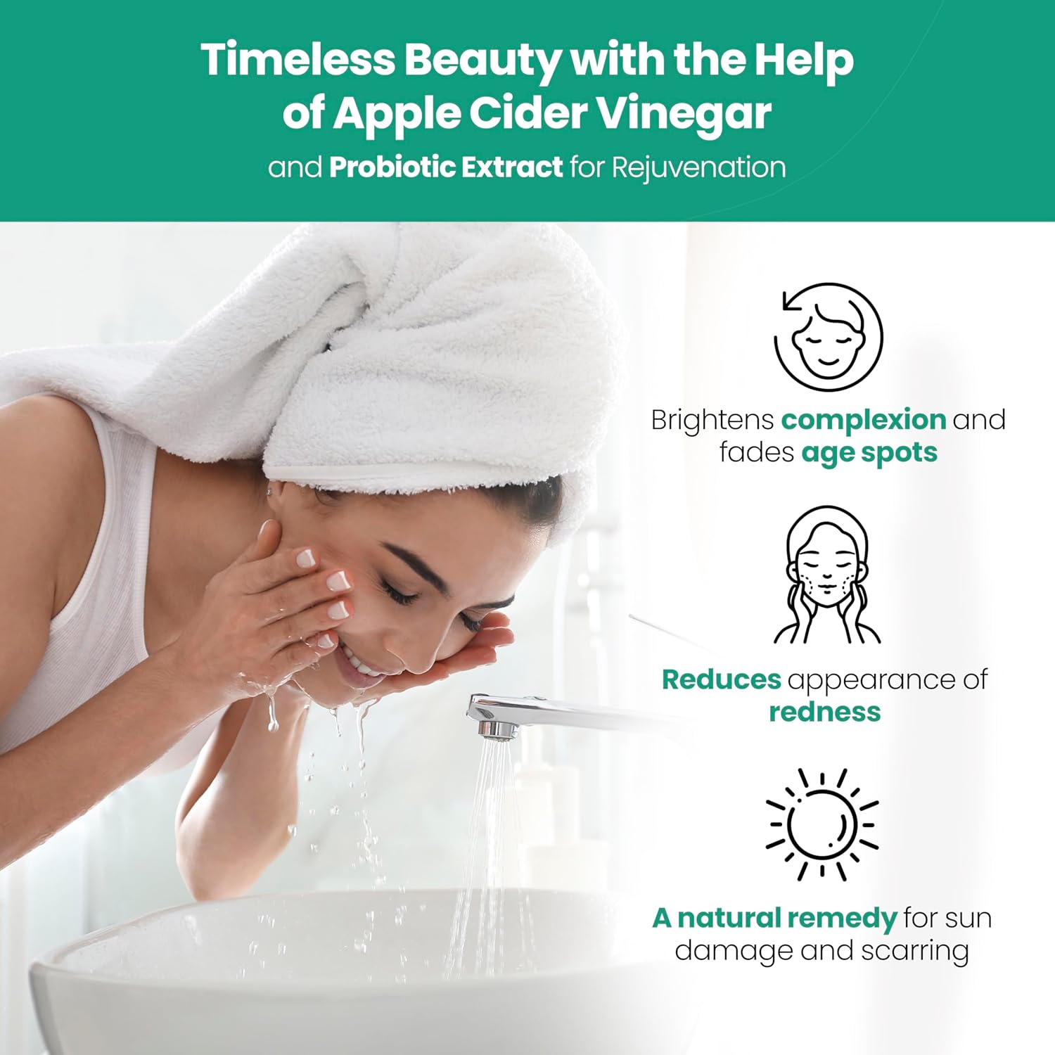 Apple Cider Vinegar Natural Face Wash 2 PK: Exfoliating Gel Foaming Facial Cleanser For Men, Women, Teens and All Skin Types. Cleanses Oily Skin, Calms Acne Breakouts and Removes Makeup, 6oz