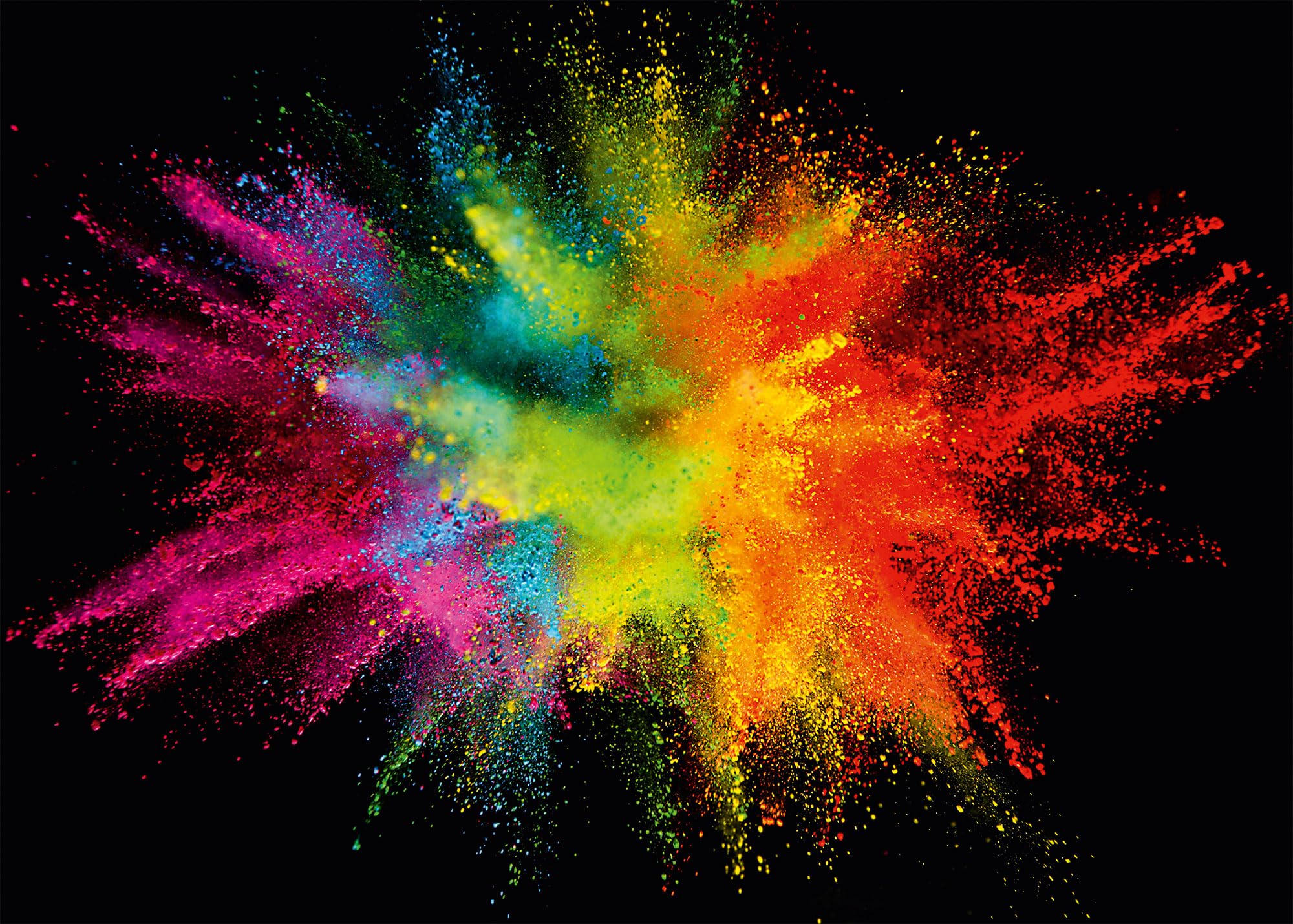 Ulmer Puzzleschmiede - « Coloré » - Puzzle Moderne de 2000 Pièces - Motif d'une Explosion de Poudre de Couleur sur Fond Contrasté