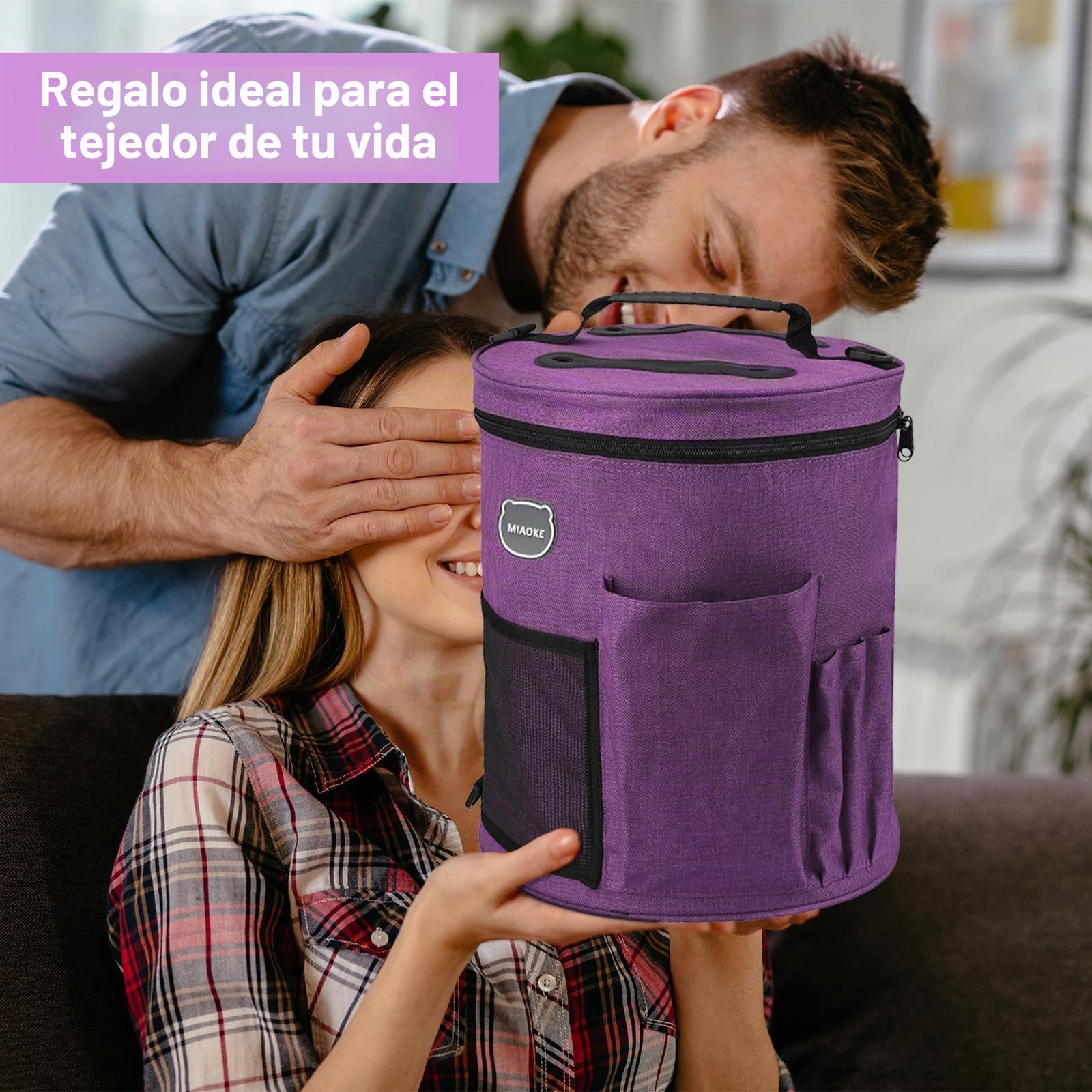 79Pcs Kits de Ganchillo para Adultos Principiantes, Portátiles Grochet Kit | Bolsa Impermeable Grande para Tejer, Organizador de Hilo, Regalo Ideal para Guardar Agujas de Ganchillo, Morado