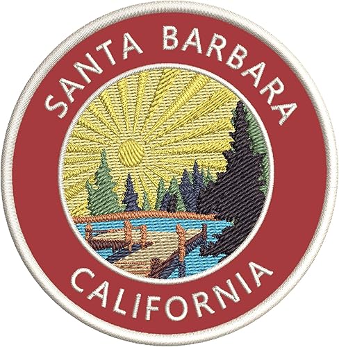 Miniatura 4 de Lake Dock  Santa Bárbara  California 3.5 pulgadas bordado DIY hierro o coser parches decorativos vacaciones aventura tema novedad apliques