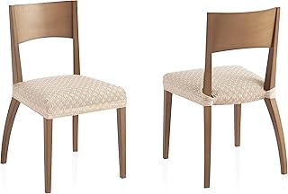Bartali Pack Dos Fundas elásticas sillas Olivia - Color marfil -Tamaño (45 x 45 cm).