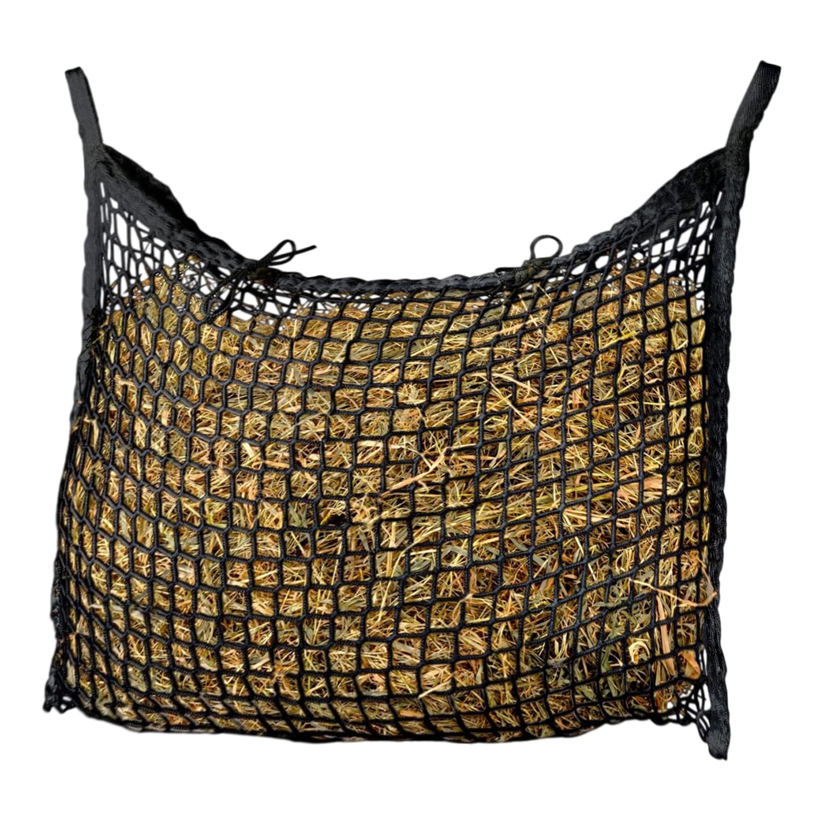 Filet à foin pour chevaux contre le gaspillage sac noir maille 3 cm