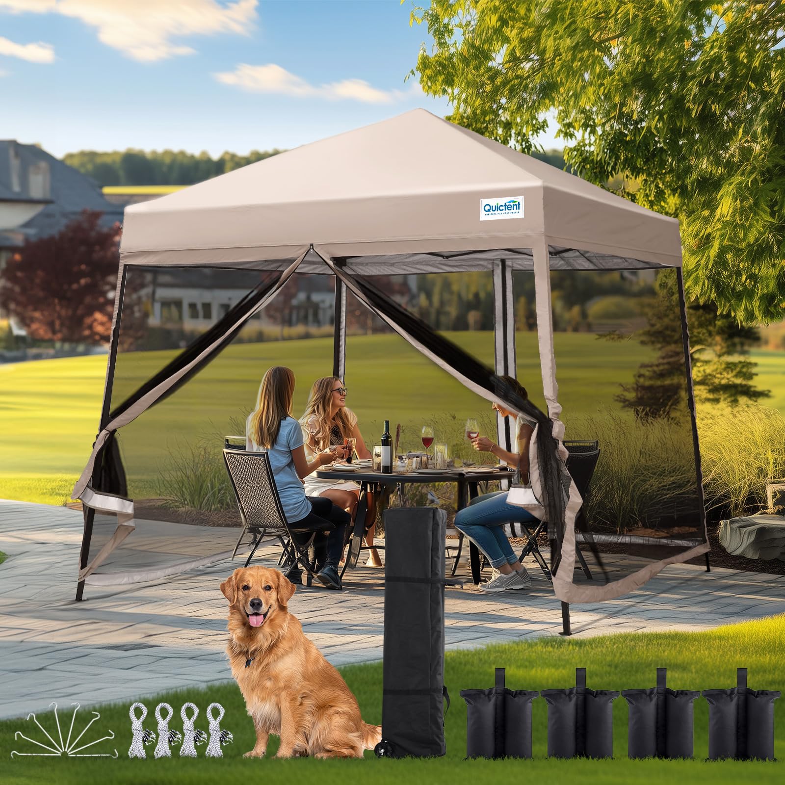 Amazon.com : Quictent 9'x9' Pop up Screened Canopy Tent with
