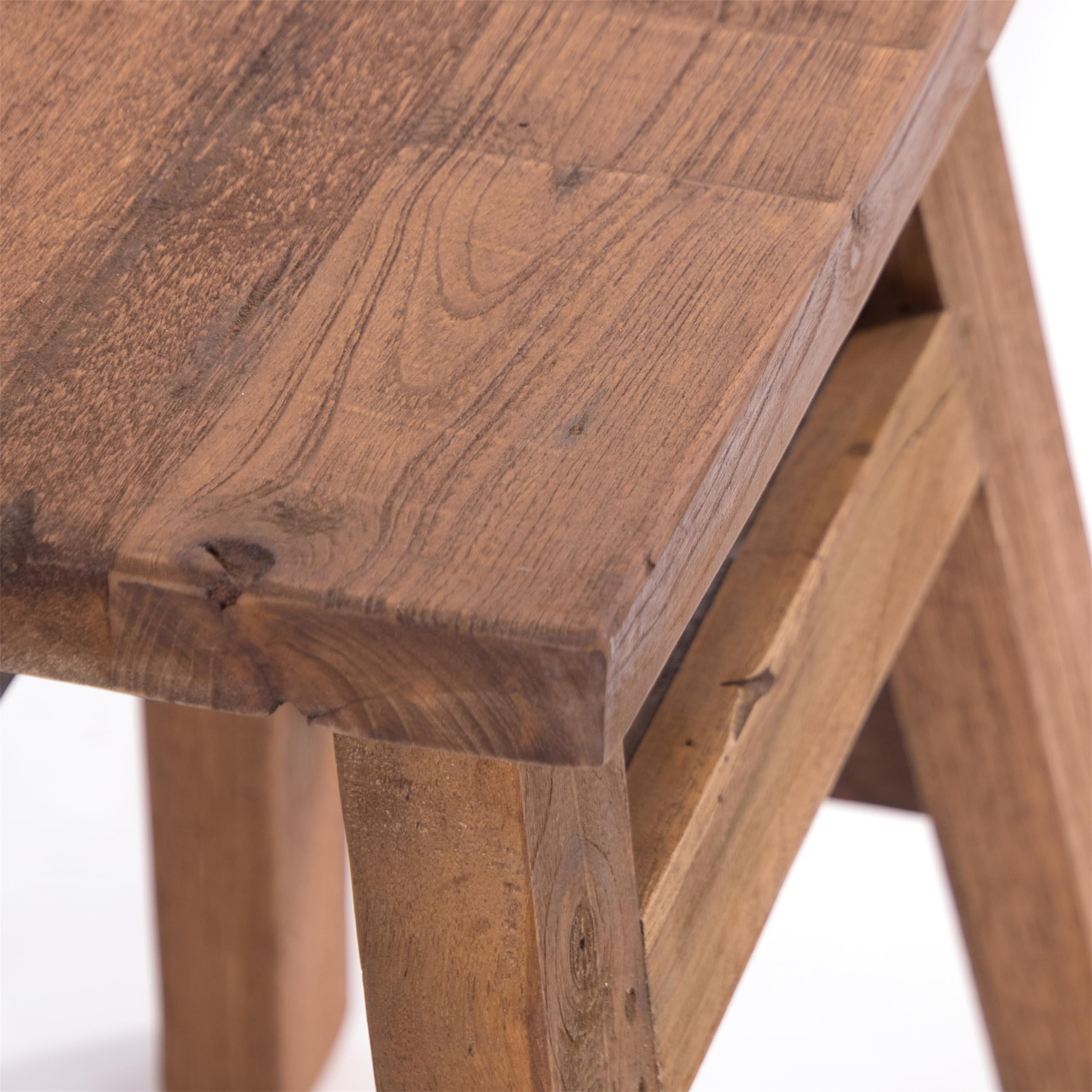 DESIGN DELIGHTS Tabouret en Bois Noah | Acajou & Teck, 50x50x30 cm | Pouf pour Plantes, Tabouret dappoint, Banc de Salon, Tabouret en Teck