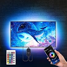 Mexllex Ruban Led TV 5M, Led Ruban Bande Lumineuse Led 5050 RGB SMD Multicouleur Rétroéclairage TV avec Télécommande App pour 75"-85" HDTV, Alimenté par USB