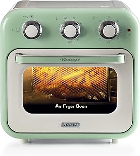 Ariete 4632 Vintage Air Fryer and Oven, 1400W, 2in1, Capacity 16L, Accessories Included, Timer 60 Minutes, Double Glass, G…