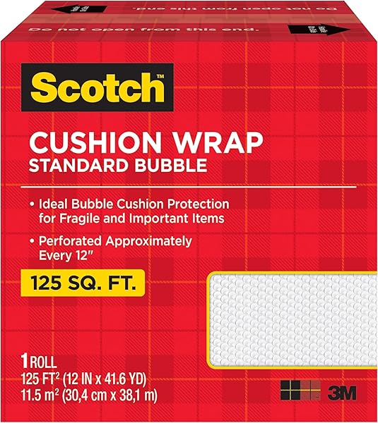 Scotch Cushion Wrap, 12 in x 125 ft., 1 Roll in a Dispensered Box (7962)