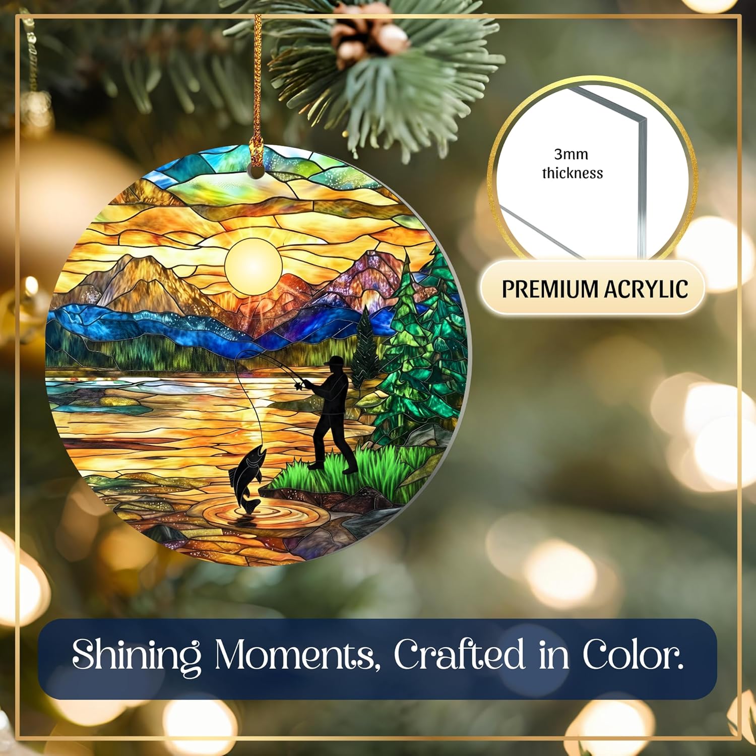 Fly Fishing Ornaments for Christmas Tree - Fishing Christmas Ornament for Men, Dad, or Husband, Fisherman Christmas Ornament Gift, Gifts for Fisherman, Men, Dad, Husband, Hanging Decoration for Tree - Image 8