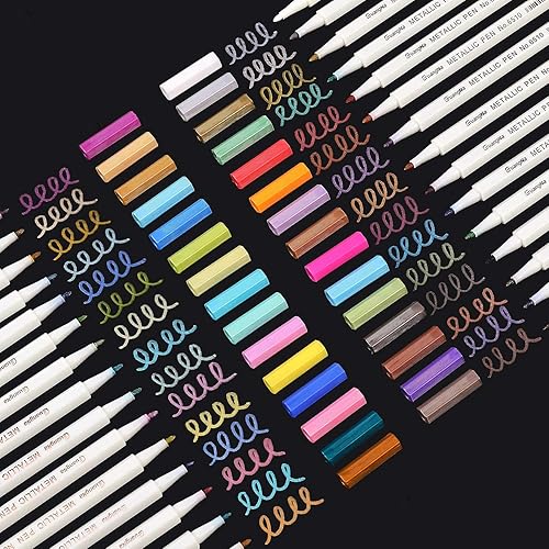 Sunshilor Marcadores metálicos de punta fina para papel negro, pintura rupestre, huevo de Pascua, calabaza de Halloween, fabricación de tarjetas,