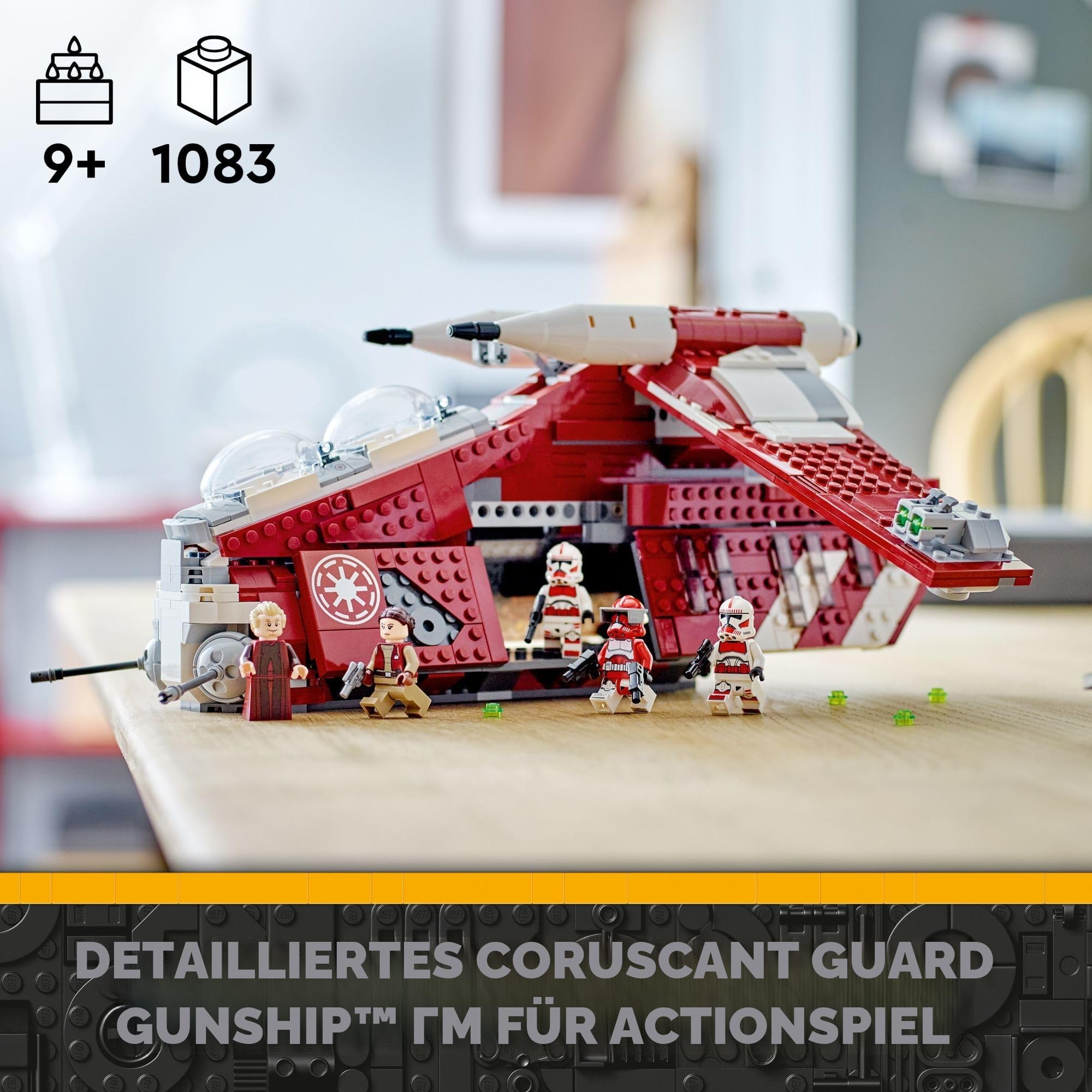 Lego Star Wars - The Clone Wars Coruscant Guard Gunship 75354 - Star Wars Spielzeug zum Zusammenbauen für 9 Jährige, Geschenkidee für Fans inklusive Kanzler Palpatine, Padme und 3 Clone Trooper