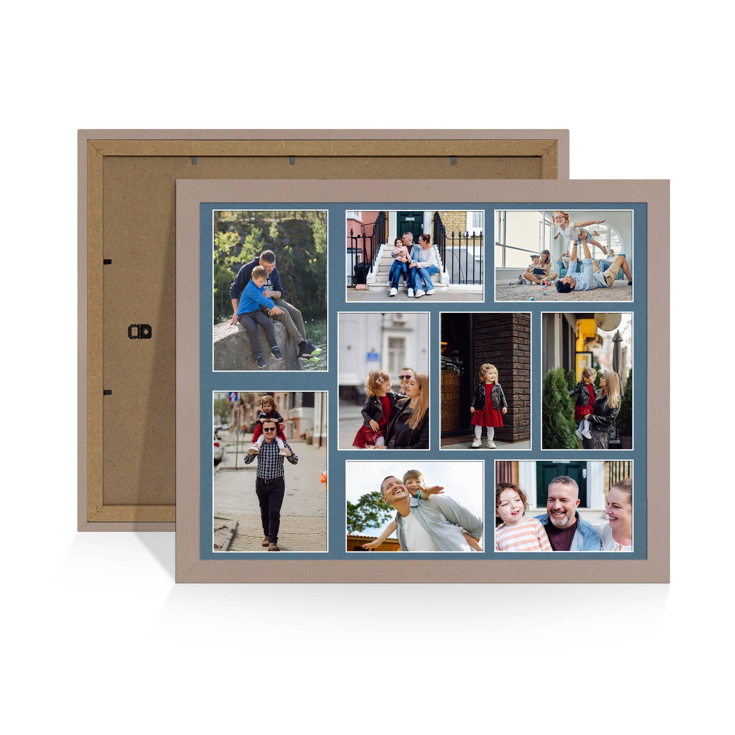 Alison Kingsgate Rose Gold 20x16 Photo frames for multiple pictures -9 Apertures Collage Frame with Pompadour Mount - Holds (2x) 7x5 & (7x) 6x4 Photos - Engineered Wood & Perspex โ image 1