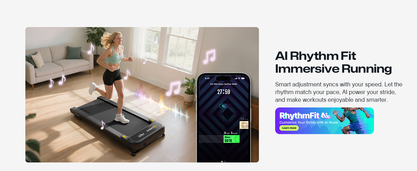 UREVO Tapis De Course Motorisé Inclinable 9% Avec Mode HIIT En Un Seul