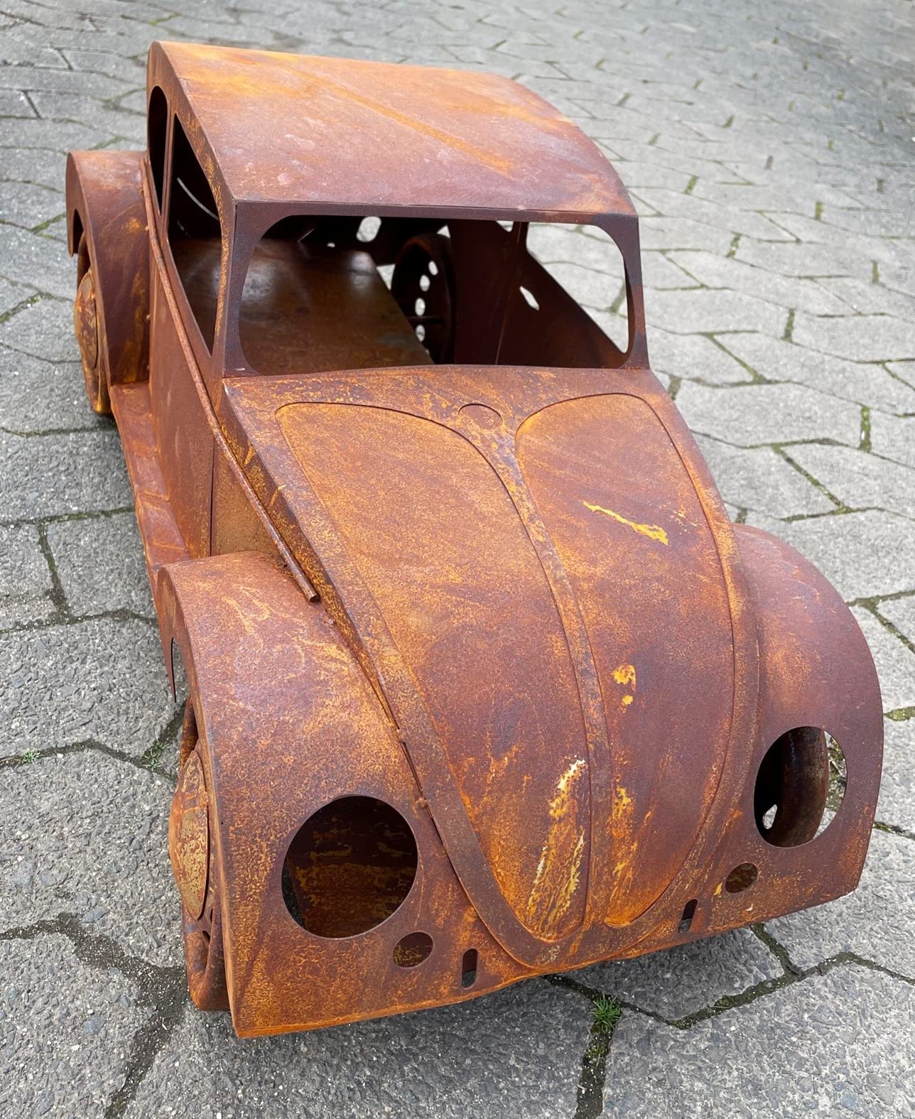 Auto Käfer zum Bepflanzen/Dekorieren 70x30x29cm Edelrost Gartendeko Rost Metall Kult Oldtimer von Steinfigurenwelt