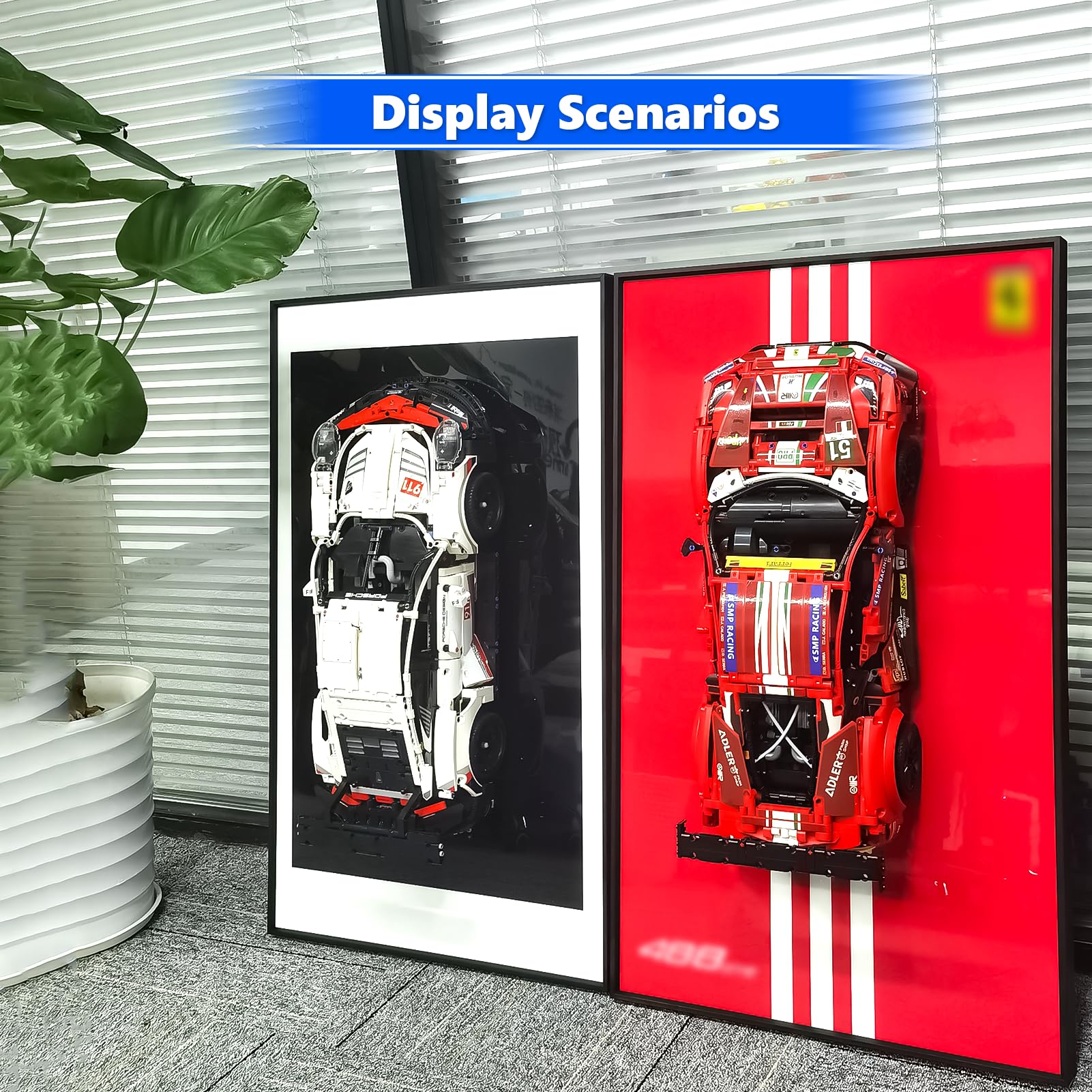 Tablero de pared para Lego 42125 Technic Ferrari 488 GTE "AF Corse #129.5 cm, superdeportivo, compatible con coches Lego F1, ideas de regalo para entusiastas del montaje en pared de coche Lego,