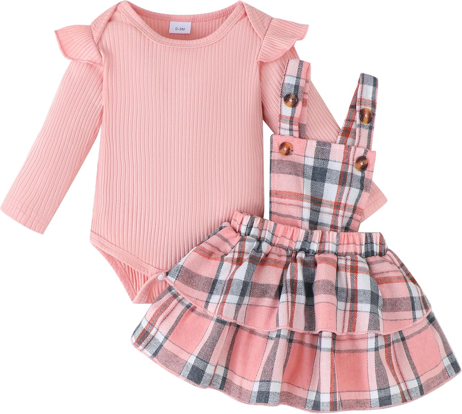 Newborn Infant Baby Girl Dress Clothes Winter Outfits Top Romper Overalls Dresses Suspender Skirt Set for Girls