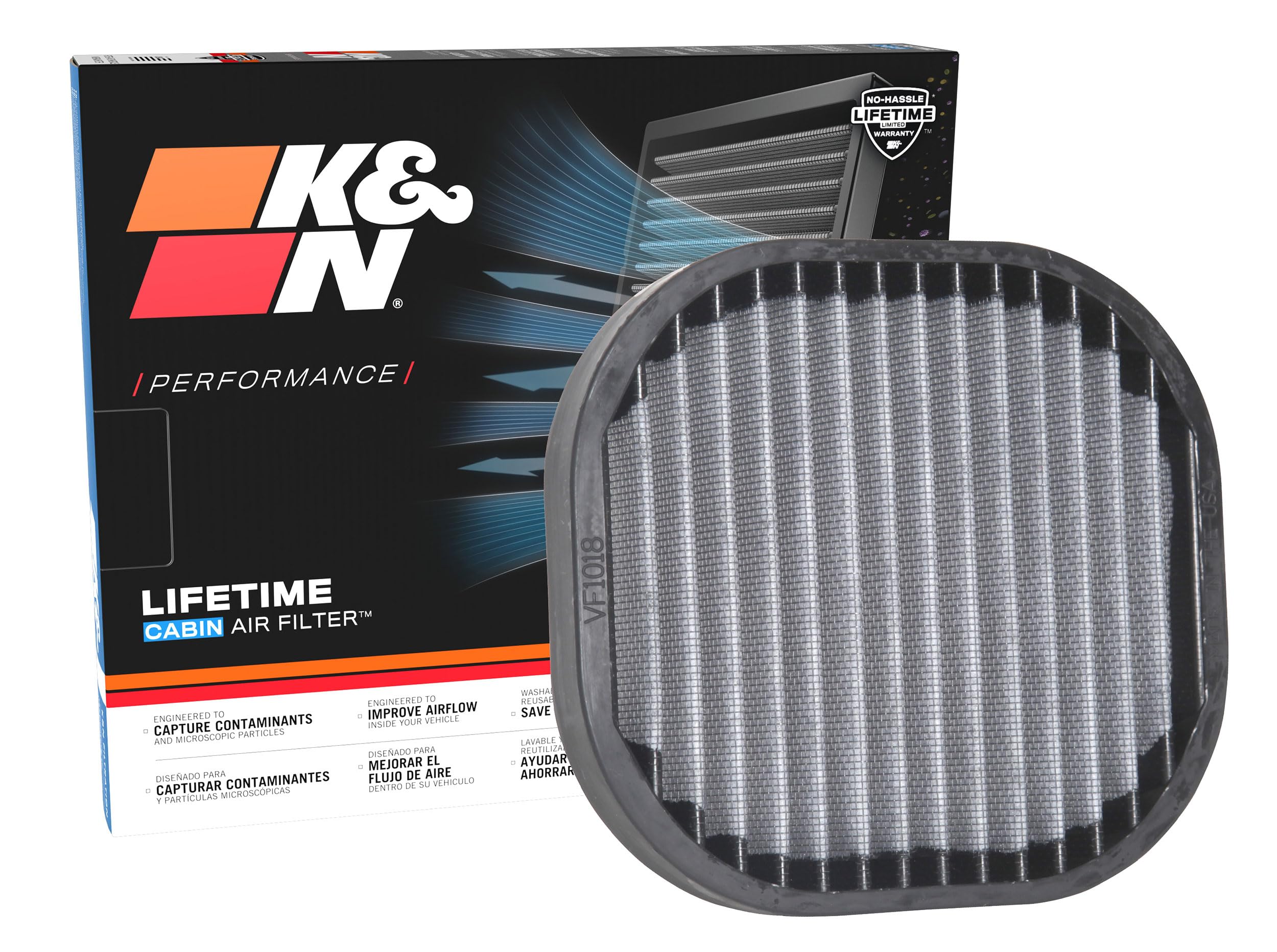 K&NLIFETIME Cabin Air Filter: Premium, Washable, Clean Air for your Cabin: Compatible with 2000-2009 Honda: S2000, VF1018