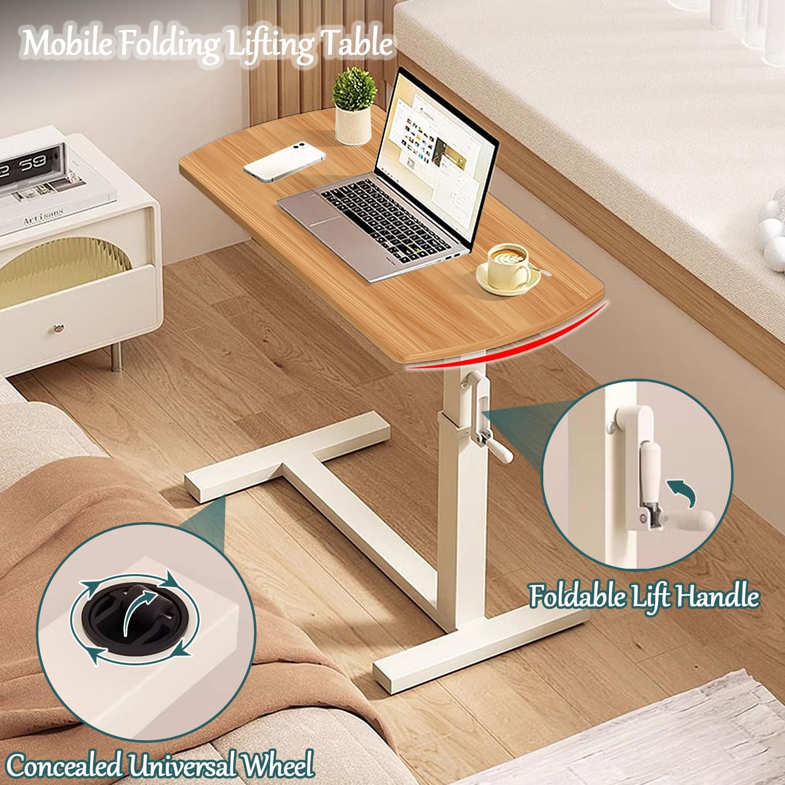 Amazon.co.jp: モダンでミニマリストなC字型サイドテーブル、高さ調節