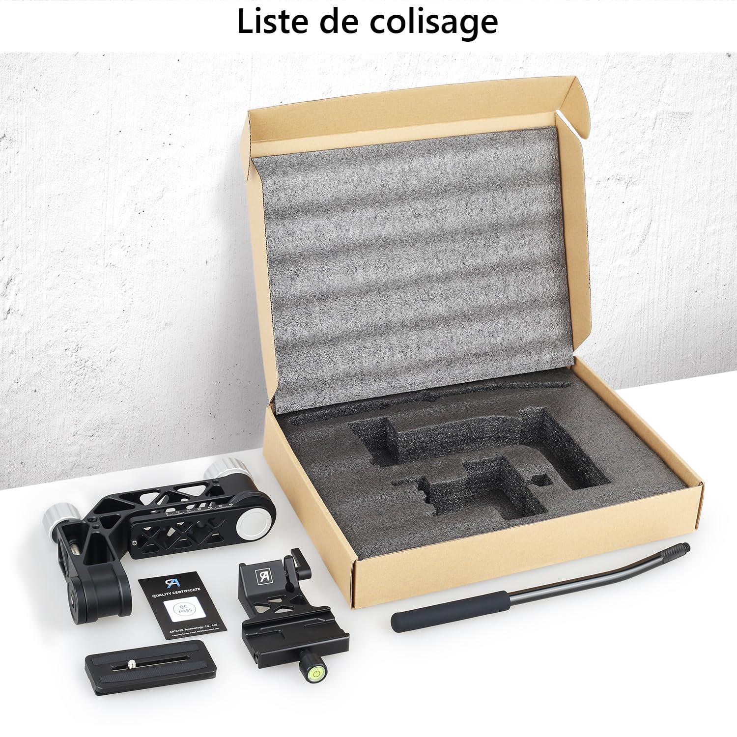 ARTCISE GH7 Tête de trépied à cardan avec poignée, Plaque de Fixation Rapide 1/4'', Niveau à Bulle, Charge 25KG