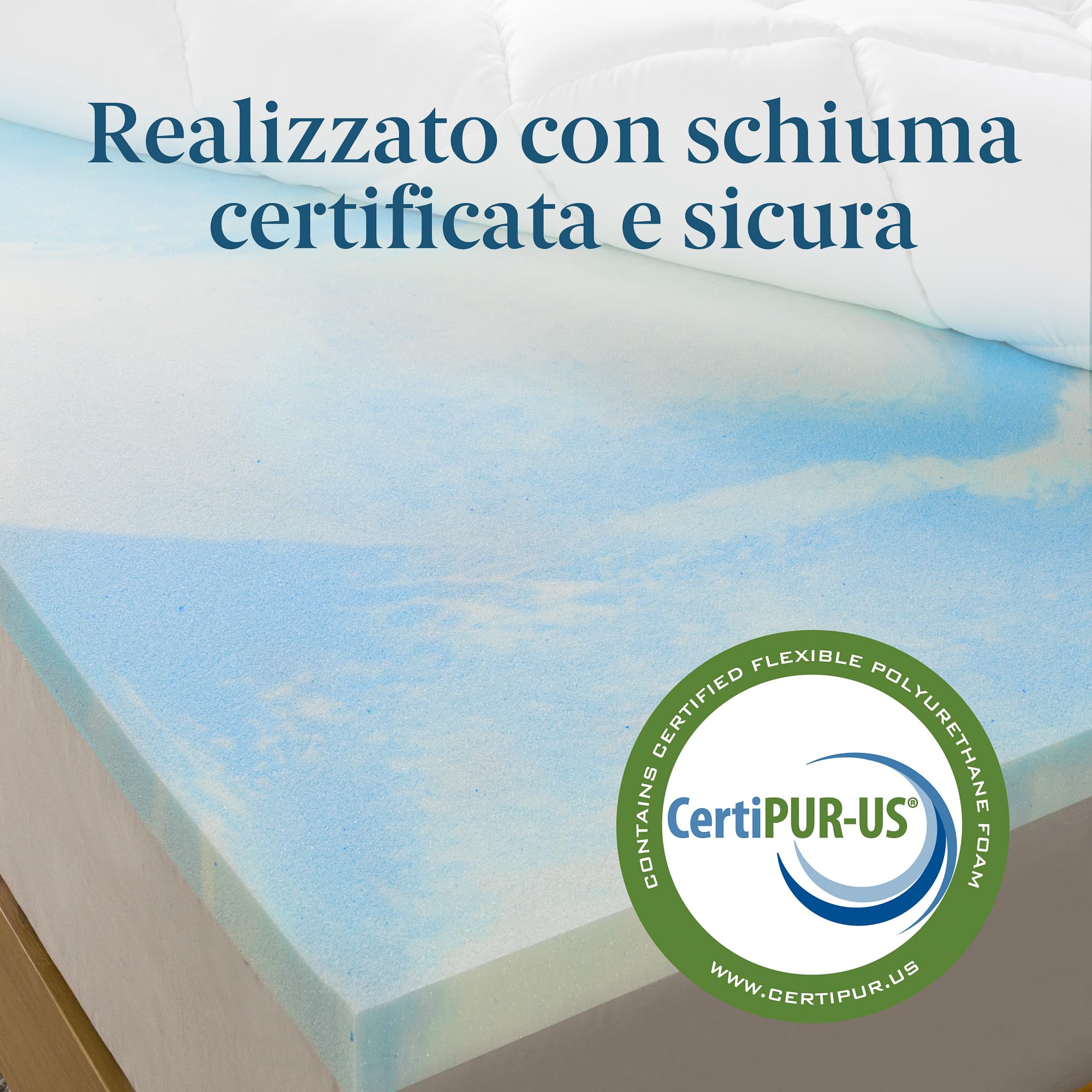 Zinus Topper Materasso 80x190 cm – Spessore 10 cm – Schiuma Cooling Airflow – Traspirante e a Rigidità Media – Certificato OEKO-TEX – Lavabile in Lavatrice