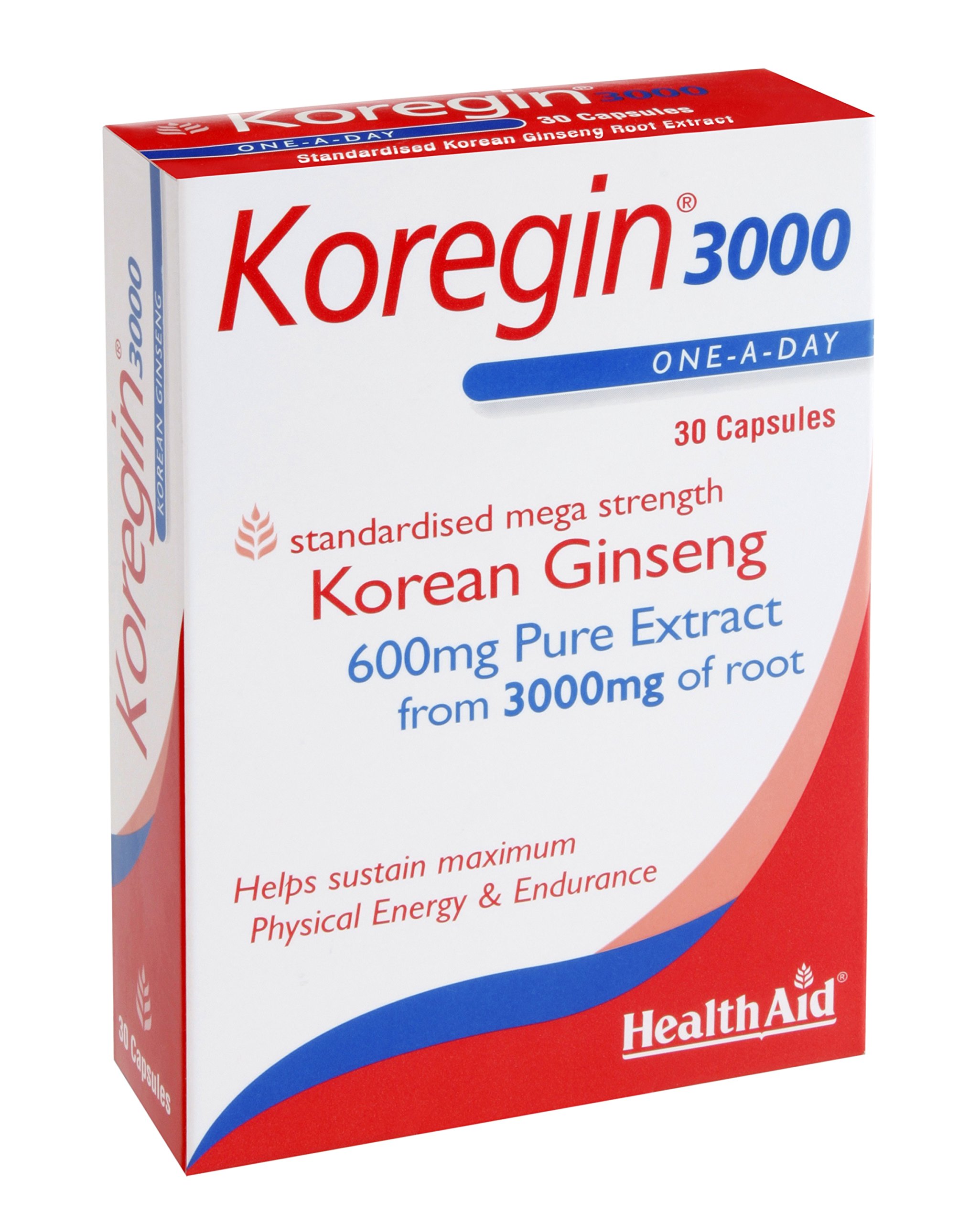Koregin 3000 (Korean Ginseng 600mg) - 30 Capsules