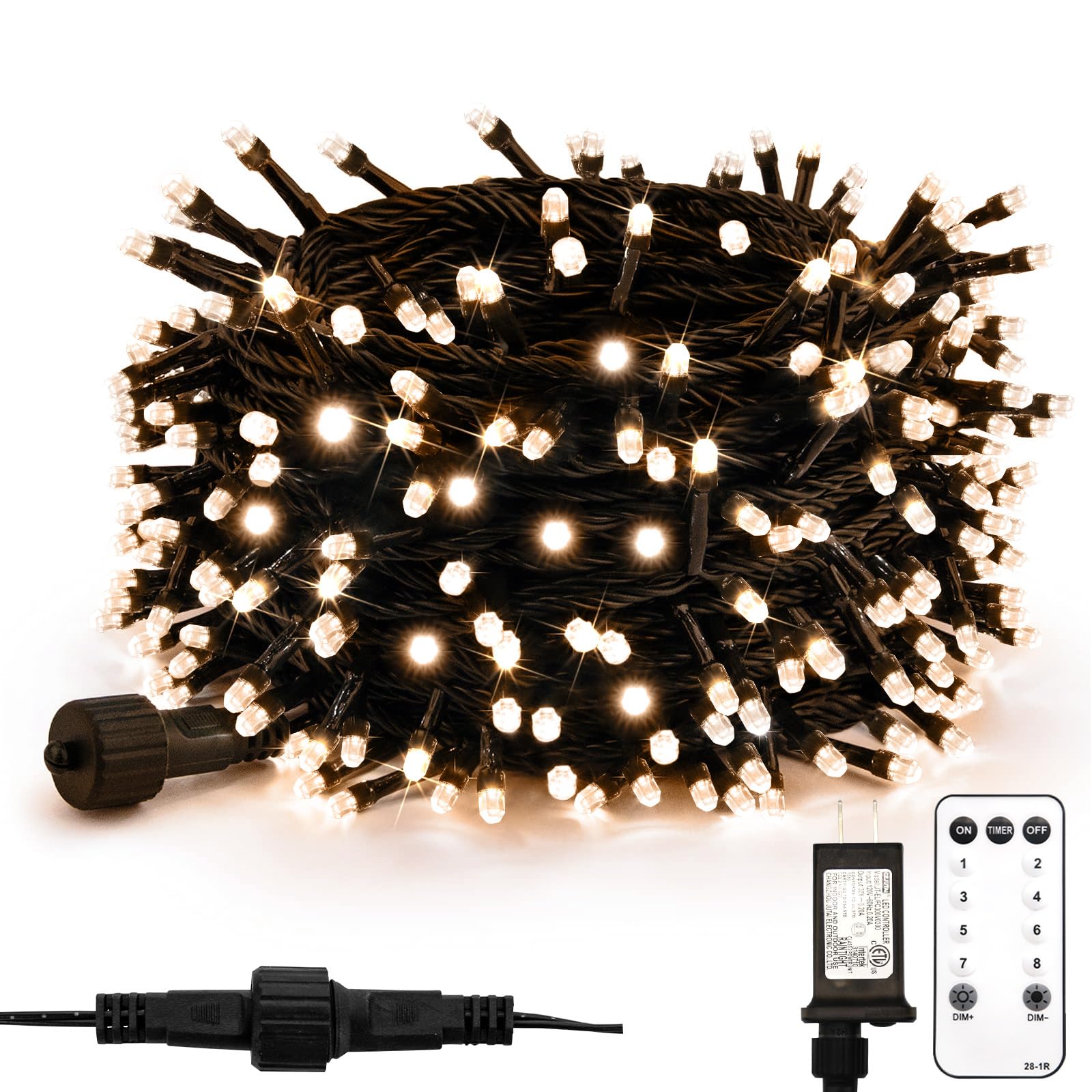 suddus Christmas Tree Lights Indoor, 66ft 200led Connectable Christmas String Lights Outdoor with 8 Modes, Twinkle Lights for Christmas Tree, Backyard, Patio, Porch, House Decoration, Warm White