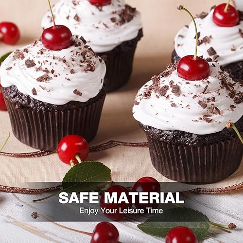 Miniatura 5 de 1000 Count Cupcake Liners for Baking Liners Paper Cupcake Wrappers Bulk Cup Cake Cases Muffin Baking Paper Cups for Candy Cooking (Brown White