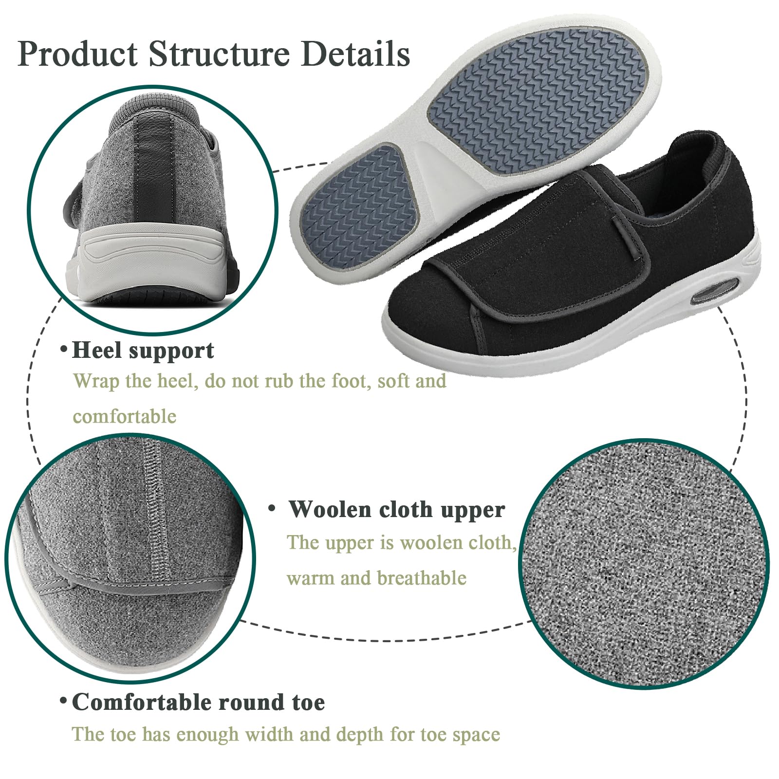 Zapatos para Diabéticos Extra Anchos con Cierre Regulable