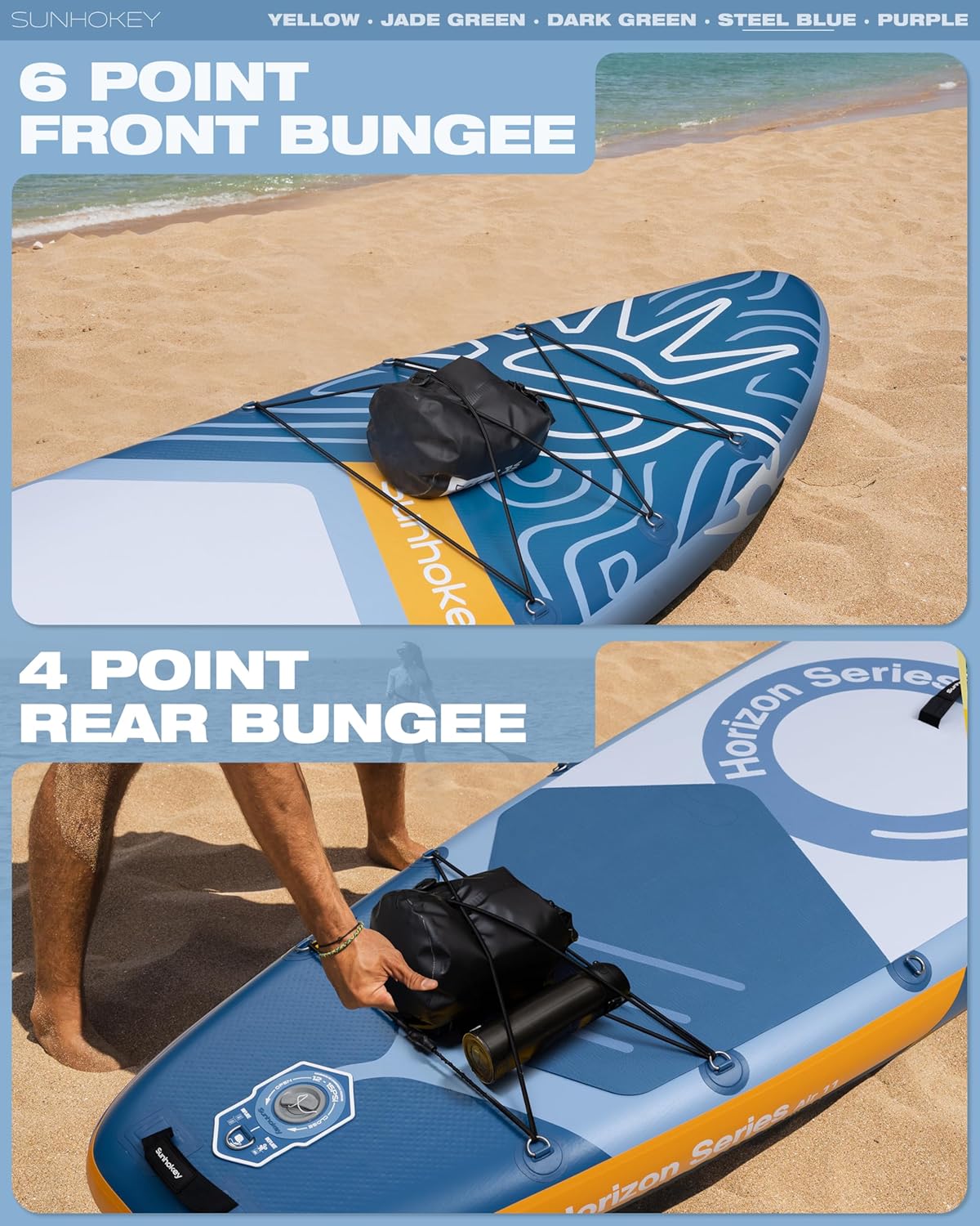 11'×34'' Extra Wide Inflatable Paddle Board with Seam Welded Technology, Stand Up Paddle Board, 420lb Capacity for Adults, Sup Board for All-Level with 2-Blade Paddle/Dual-Action Pump/Leash