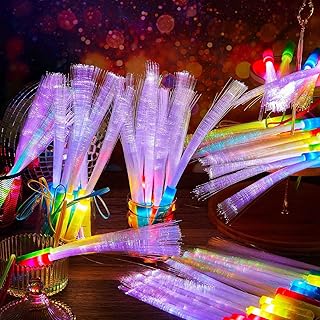 150 Pack Fiber Optic Wands Glow Fiber Wands Sticks LED Light Up Wand with 3 Flashing Modes Flashing Sticks Include Batteries for Kids Birthday Party Favors Wedding Halloween Christmas Concerts Clubs