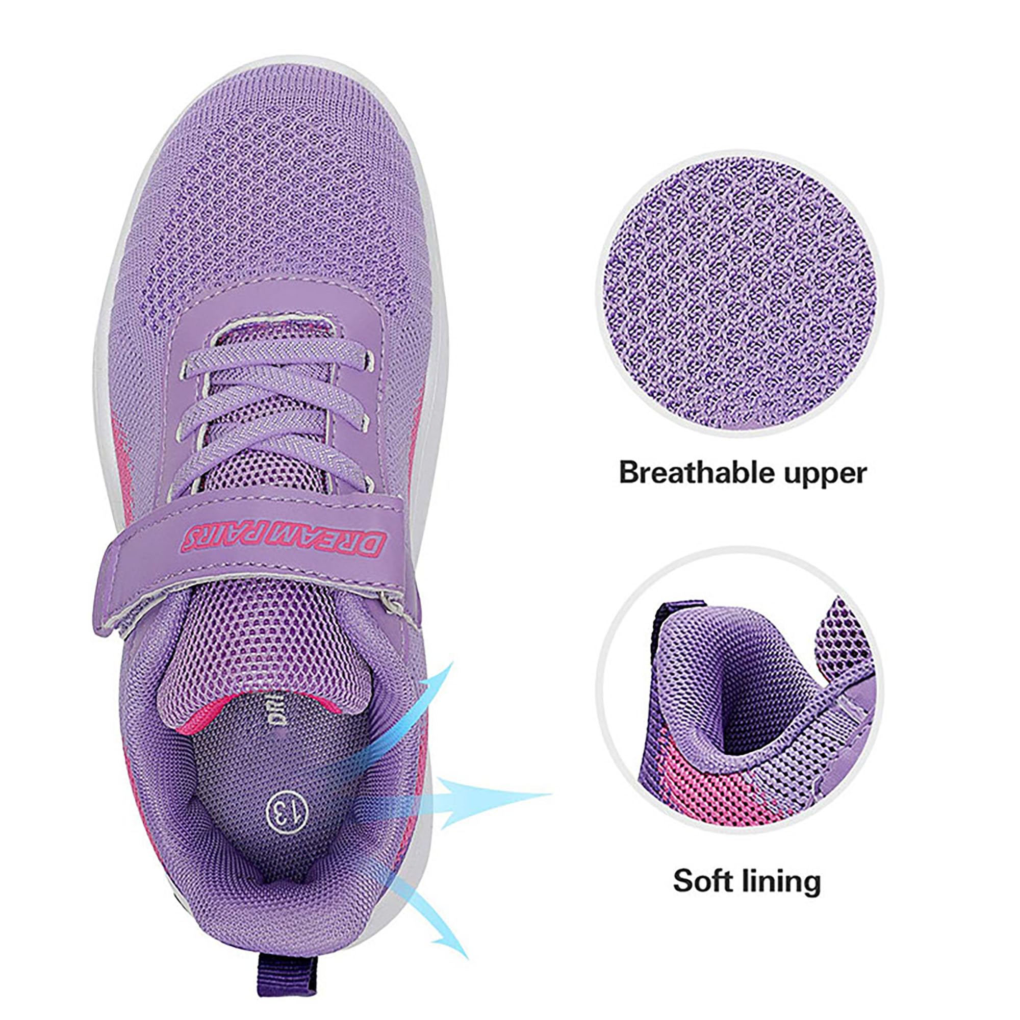 DREAM PAIRS Zapatillas Deportivas Sin Cordones para Niños Running Correr Antideslizantes Tranpirables Ligero con Suela de MD Antidesllizante