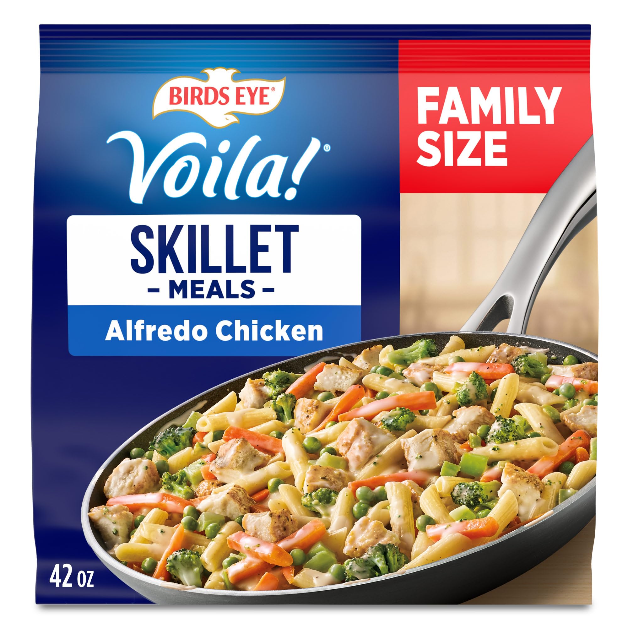 BIRDS EYE Voila! Family Size Alfredo Chicken Frozen Dinner, Easy-to-Prepare Frozen Meal for Weeknight Family Meals, 42 OZ Bag