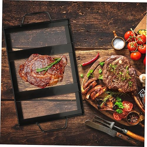 Miniatura 6 de Operitacx Estante de sal del Himalaya Bloque de sal Parrilla negra Parrilla de mesa Utensilios para hornear Placa de parrilla Mesa de parrilla