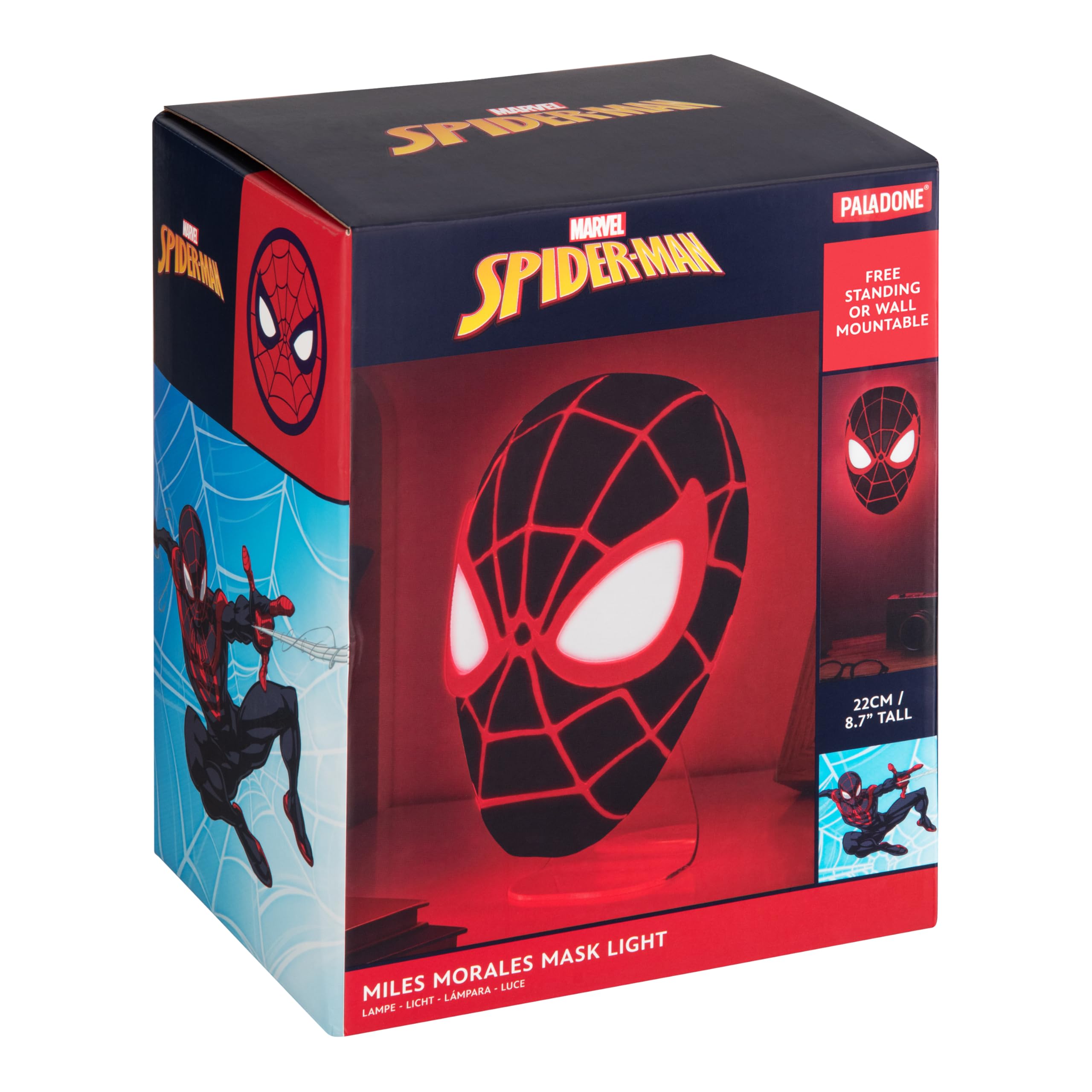 MARVEL マーベル PALADONE Paladone Miles Morales Spider-Man Mask LED Light – Wall-Mount or