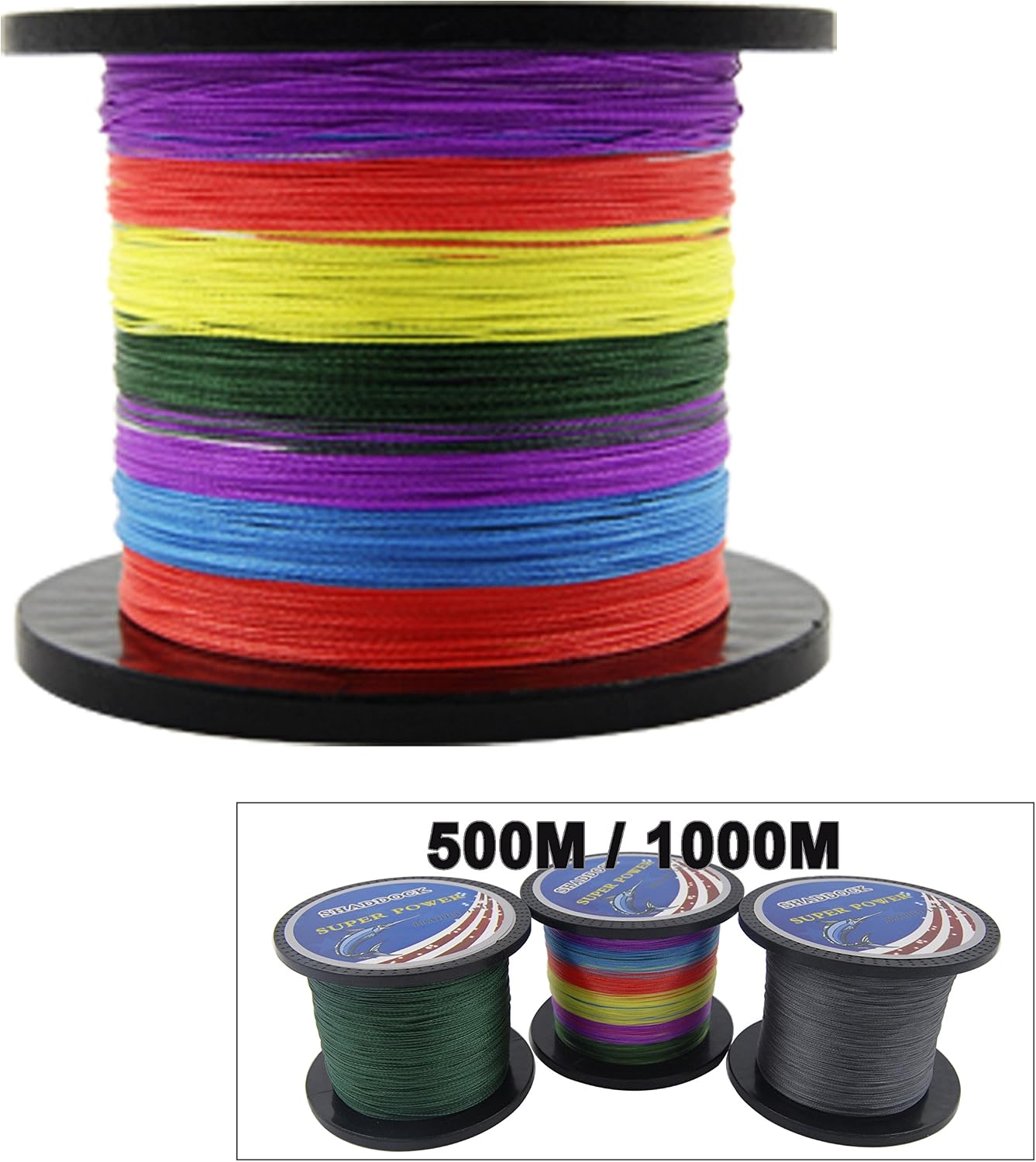 Super Strong Braided Fishing Line - 4 Strands Multifilament Pe Fishing Line - Abrasion Resistant Braided Lines – Incredible Super Power line 10LB-133LB, 110 Yards-1100 Yards