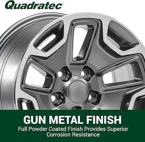 Miniatura 3 de Quadratec Hardrock - Rueda de aleación de 17 pulgadas, negro satinado, patrón de pernos de 5 x 5 pulgadas con espacio trasero de 5.2 pulgadas, 17 x