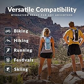 Water Buffalo Oasis Hydration Bladder - 2L and 3L Water Bladder for Hiking Backpack, Leakproof Design with Insulated Hose and High-Flow Bite Valve