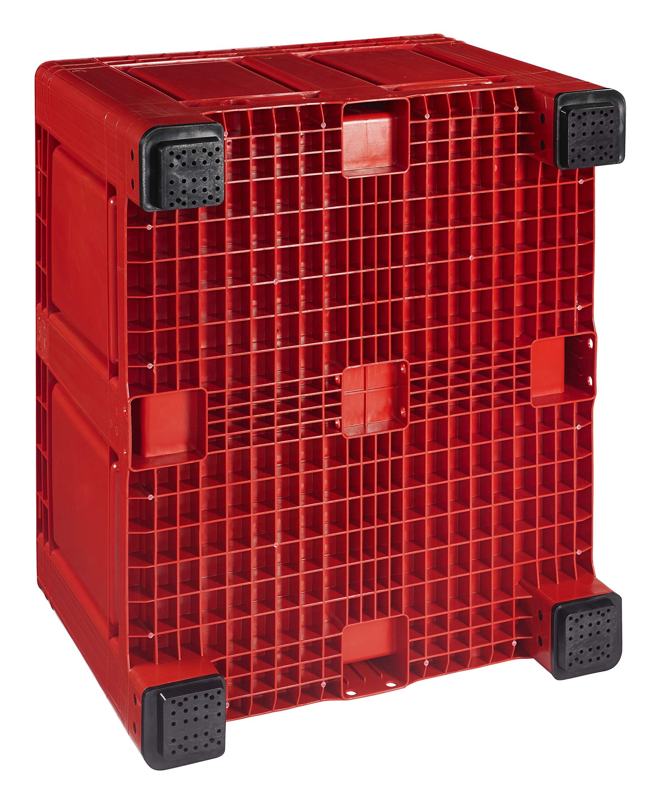 Palettenbox LxBxH: 1200 x 1000 x 790 mm geschlossen mit 4 Füße in rot