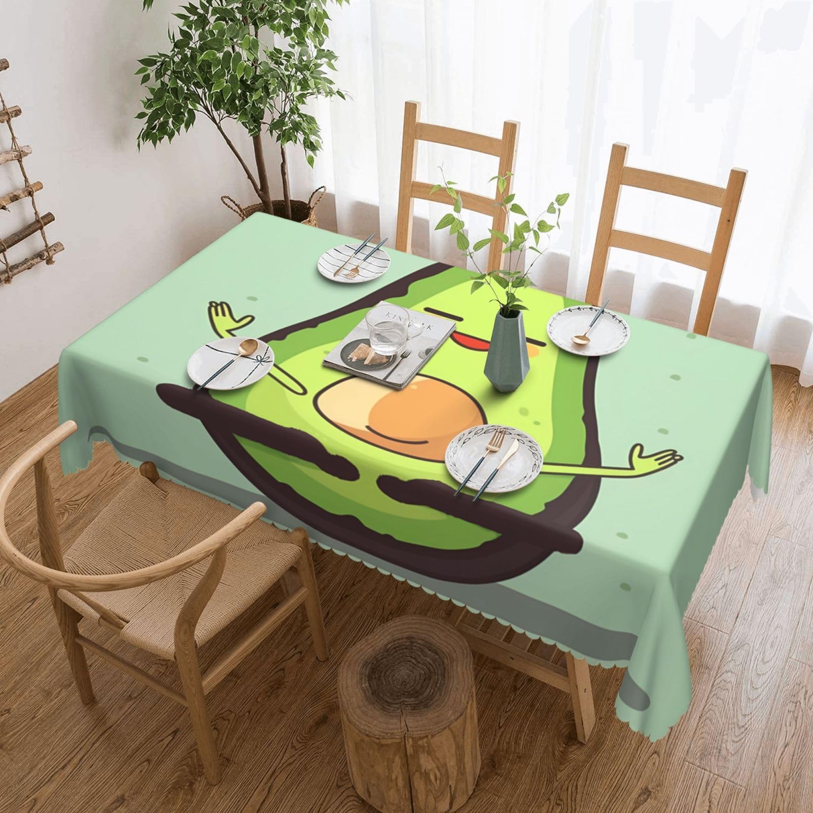Nappe rectangulaire de jardin et intérieur lavable pour repas de famille sans tache 137x183