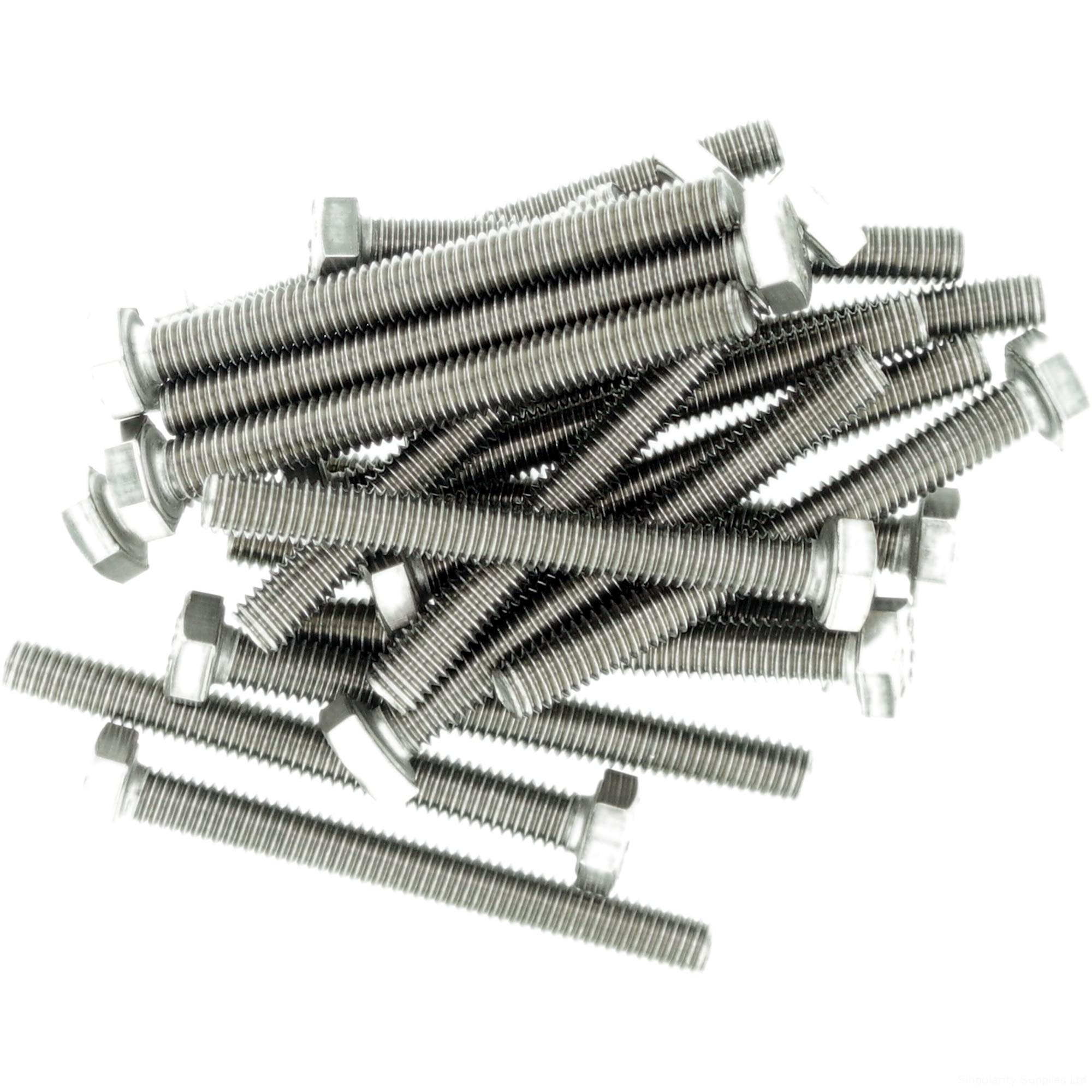 Singularity Supplies M3 (3Mm X 4Mm) Hex Bolt (Fully Threaded Setscrew) - Stainless Steel (A2) (Pack Of 20)