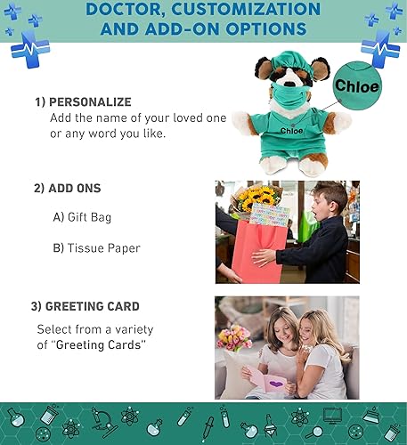 Miniatura 2 de DolliBu Juguete de peluche de doctor bernés  Supersuave perro bernés doctor de peluche con bonito uniforme y traje de gorra, regalo con