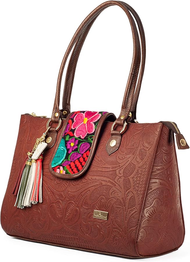 Amazon.com: Angel Lozano bag with engraved leather and handmade