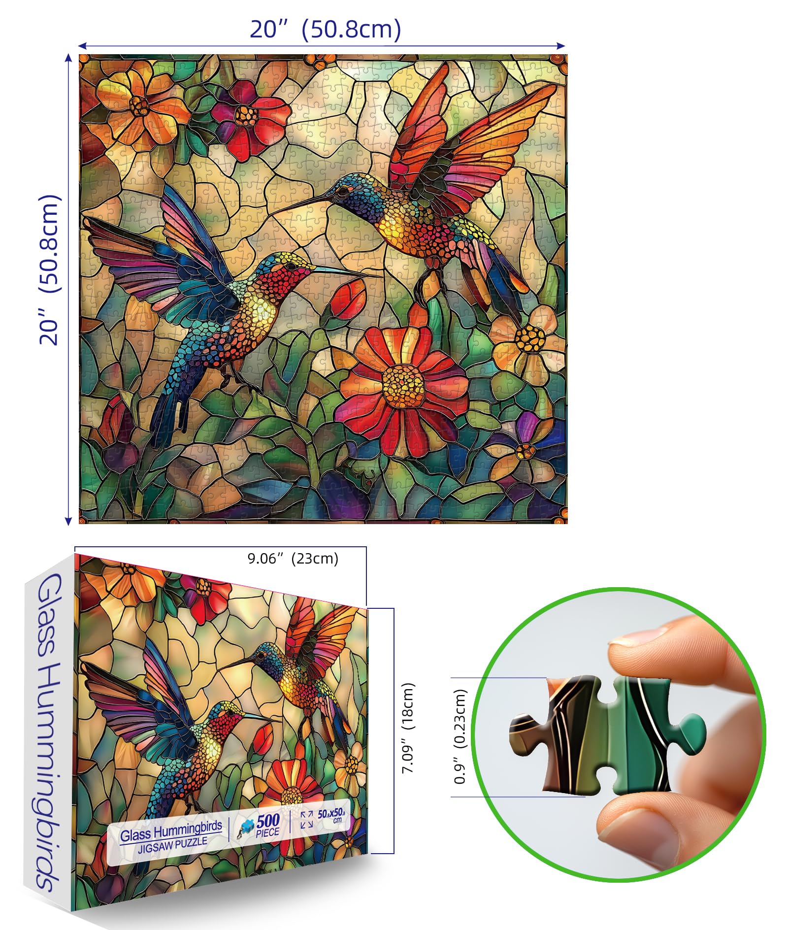 Amazon.com: Stained Glass Flower Bird Puzzles for Adults 500