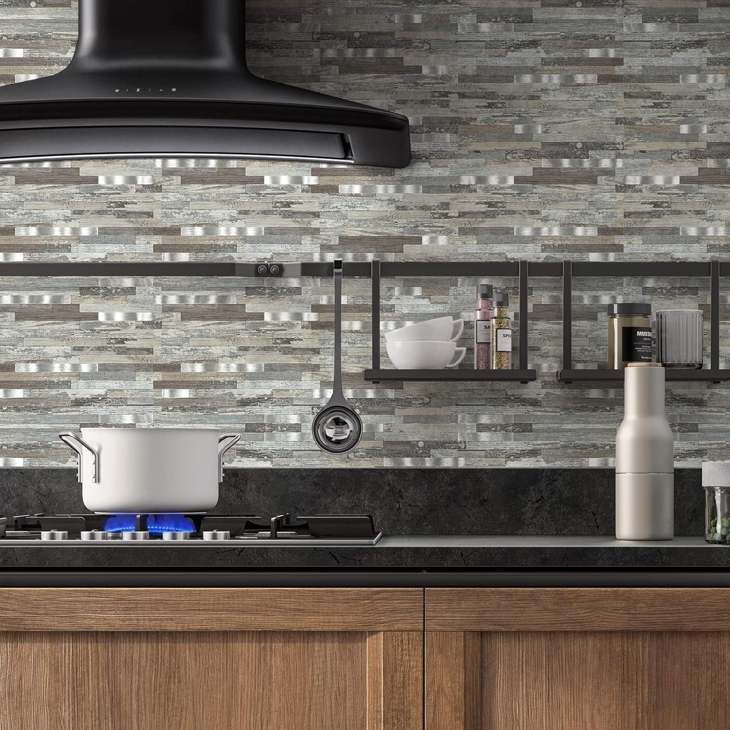 10 Pieces Peel and Stick PVC Mosaic Backsplash,for Kitchen Backsplash,Etc