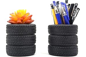 Car Desk Organizer: Tire-Shaped Pencil and Pen Holder for a Tidy Workspace