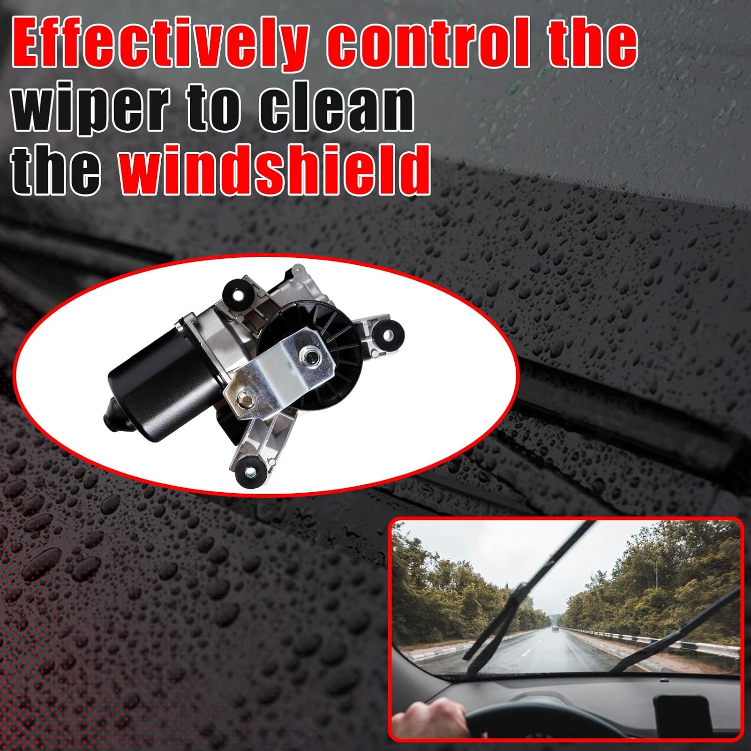 Front Windshield Wiper Motor 85-1030 Fit for Chevy Blazer 98-04, for Chevy S10 98-04, for GMC Jimmy 98-01, for Isuzu Hombre 98-00 Replacement for 12368703 Direct Fit Wiper Motor Assembly