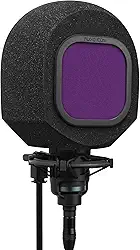 Soundbox Cabine de isolamento de gravação vocal - Escudo de microfone portátil com filtro pop substituível para canto de qualidade de estúdio, podcasts e som de voz (filtro pop roxo crepúsculo)
